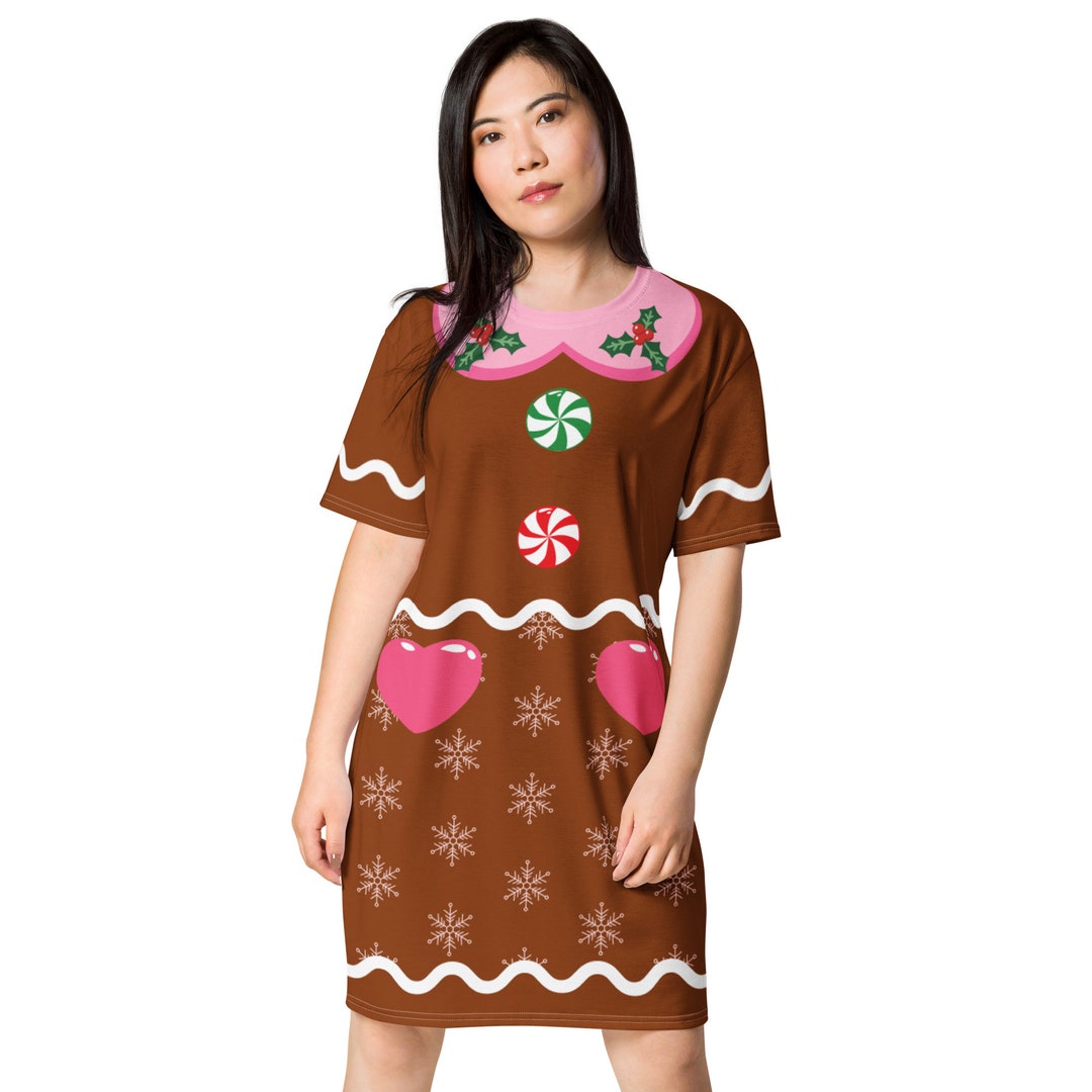 Playful Yellowish Brown Women Gingerbread Dress Costume main image 1