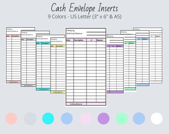 Cash Envelope Inserts: Printable Spending Tracker (Digital Download)