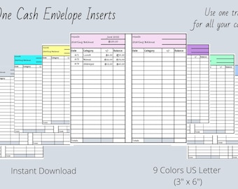 Minimalist Cash Envelope Inserts: All-in-One Budget Tracker (PDF)