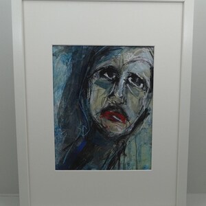 8x10 Small abstract painting (portrait) in 100% original acrylic on paper