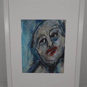8x10 Small abstract painting (portrait) in 100% original acrylic on paper