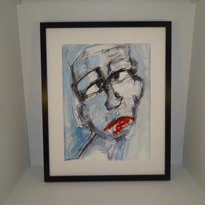 12x16 Small abstract painting (portrait) in 100% original acrylic on paper