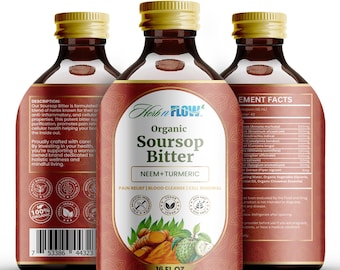 Soursop Digestive & Detox Bitters | Organic Herbal Tonic for Bloating|  Immunity