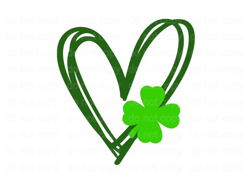 Heart And Shamrock Svg Png Studio3 Cut File St Patricks Day Etsy