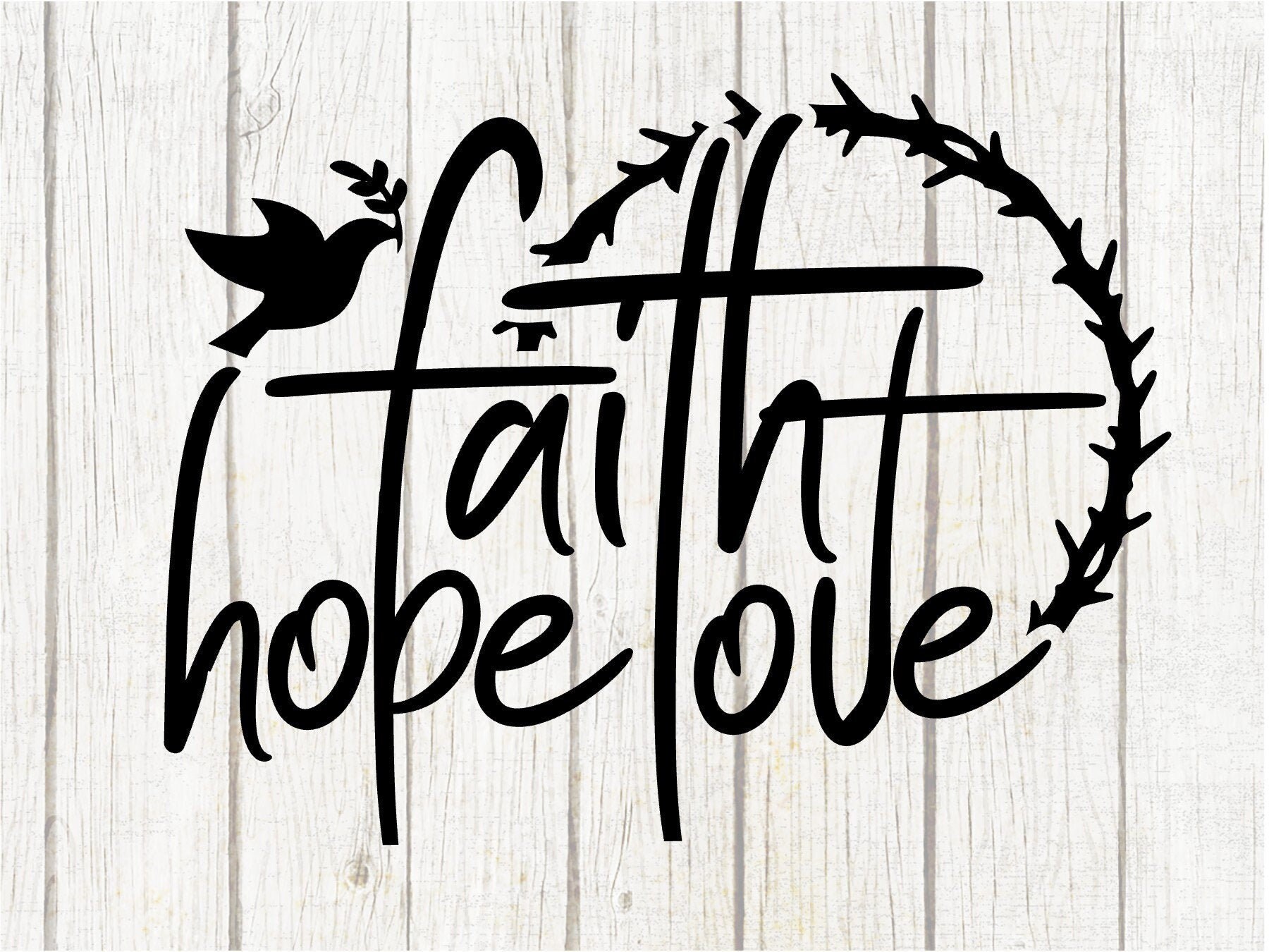 Faith hope love svg Png svg studio3 cut file and cross faith | Etsy