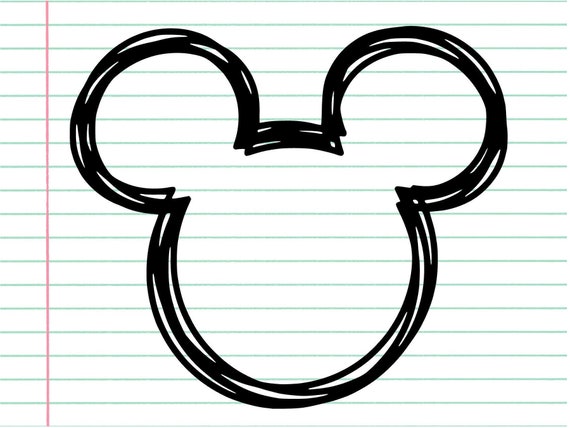 Download Inspired by Disney svg Mickey Mouse Outline svg PNG | Etsy