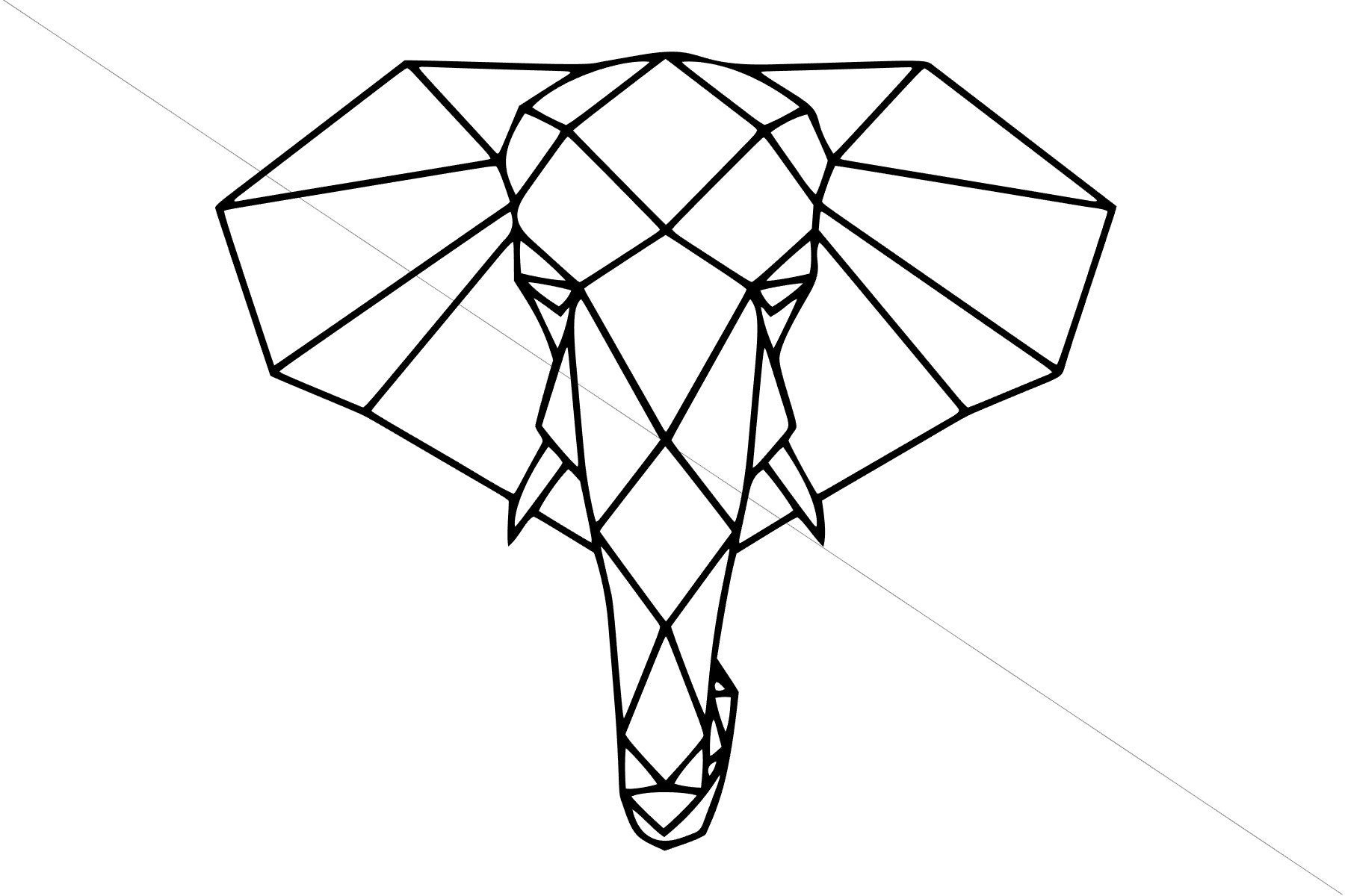 Geometric Elephant Trunk svg png studio3 cut file for | Etsy