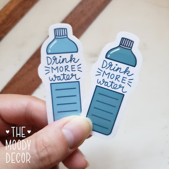 Drink More Water Sticker, Cute Drink Water Reminder, Glossy Water Proof  Vinyl 