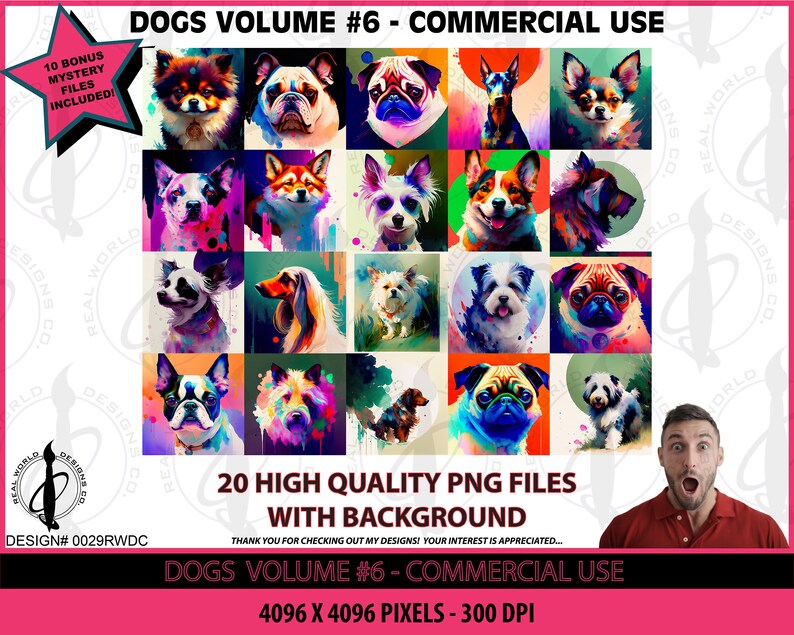 Dog PNG Bundle Cute Dog Clipart for Sublimation Commercial Use ...