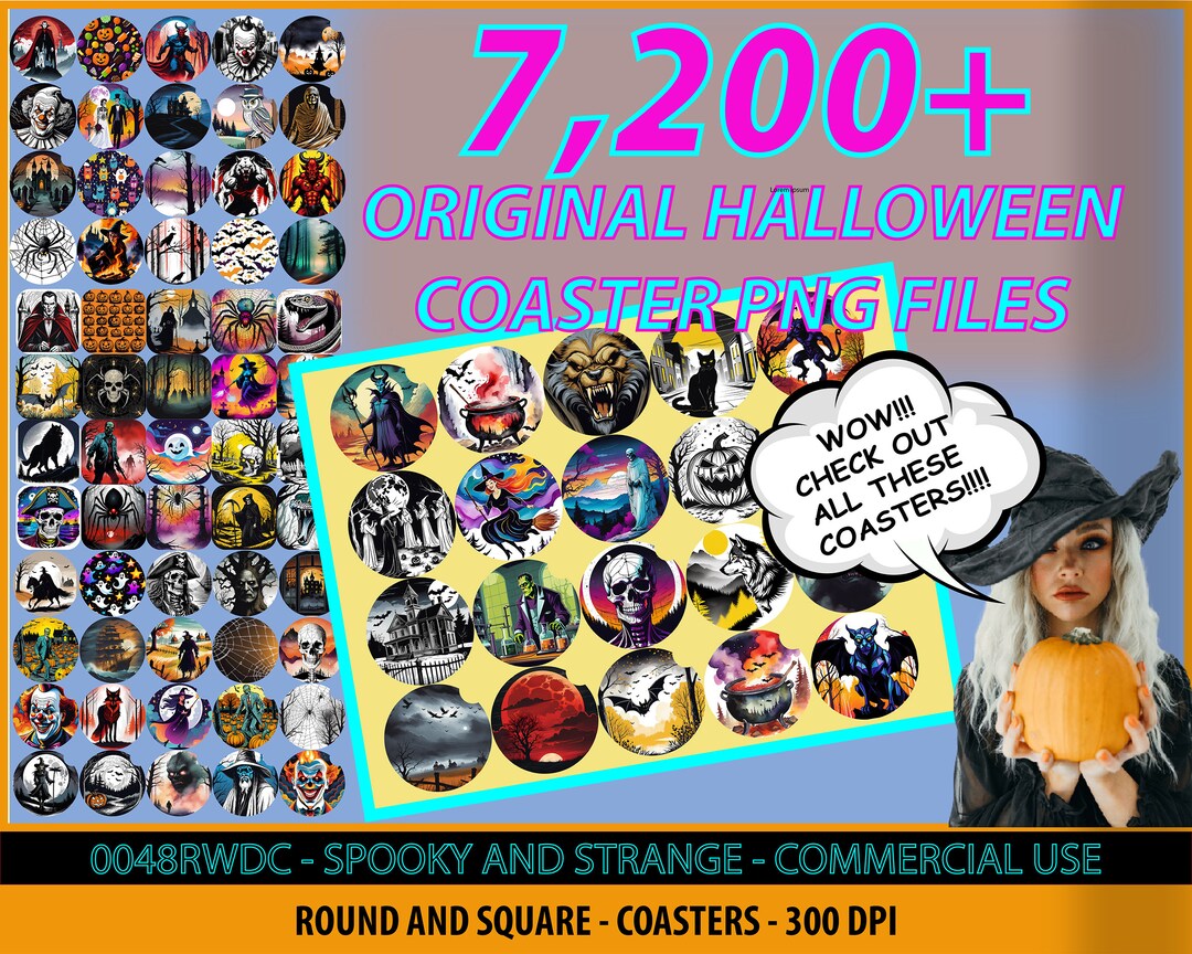 Spooky Halloween Car Cup Coaster Holder Mega Sublimation Bundle PNG