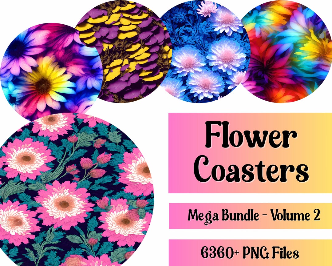 Floral Car Coaster PNG Huge Mega Bundle - 6360+ Glass Coaster Files ...