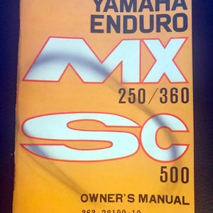 1970s Original Yamaha Enduro MX 250/360 SC 500 Owner&#39;s Manual and Owners id card