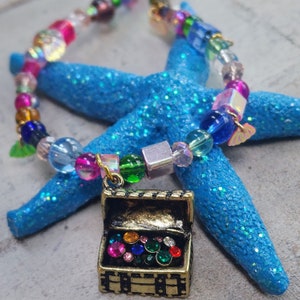 Mermaid Rainbow Treasure Beaded Necklace