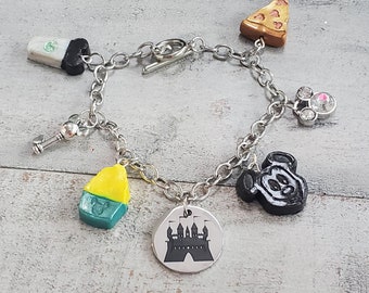 Main Street Snacks Disney Inspired Charm Bracelet | Clay Mini Food Charms