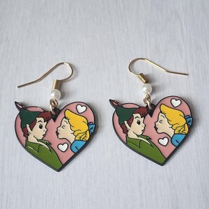 Peter Pan and Wendy Inspired Heart Earrings