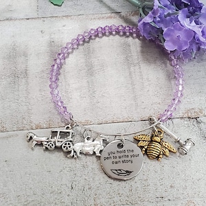 Anthony and Kate Bridgerton Inspired Crystal Bangle Charm Bracelet | 2 Styles