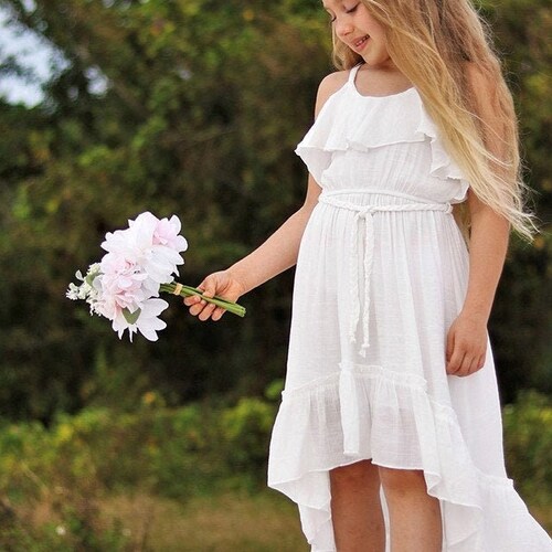 ladies white beach dress