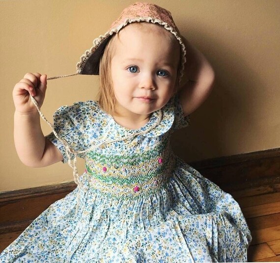 Hand smocked top baby girl dresses