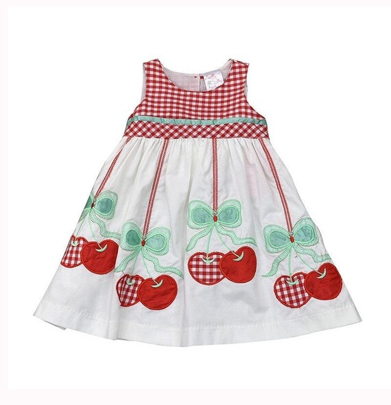 Girls Cherry Patchwork Red Gingham Dress Cherry Applique Summer Birthday Dress Toddlers Picnic Dress Back to School Portraits Dress. Etsy Canada