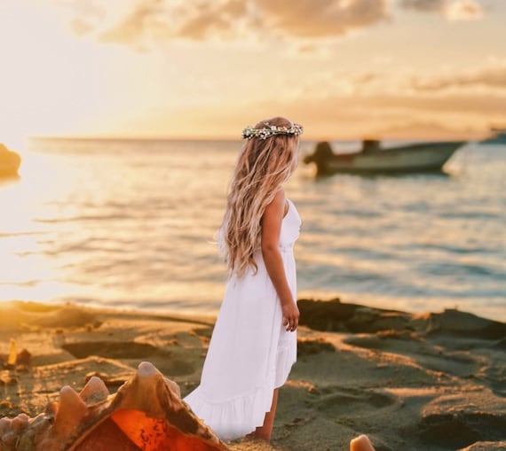 Boho Flower Girl Dress: Ruffled High-low Cotton Beach Wedding Dress. Little Girls Vacation, Cruise Dress. Size 3T - Etsy Boho Flower Girl Dress: Ruffled High-low Cotton Beach Wedding Dress. Little Girls Vacation, Cruise Dress. Size 3T - Etsy