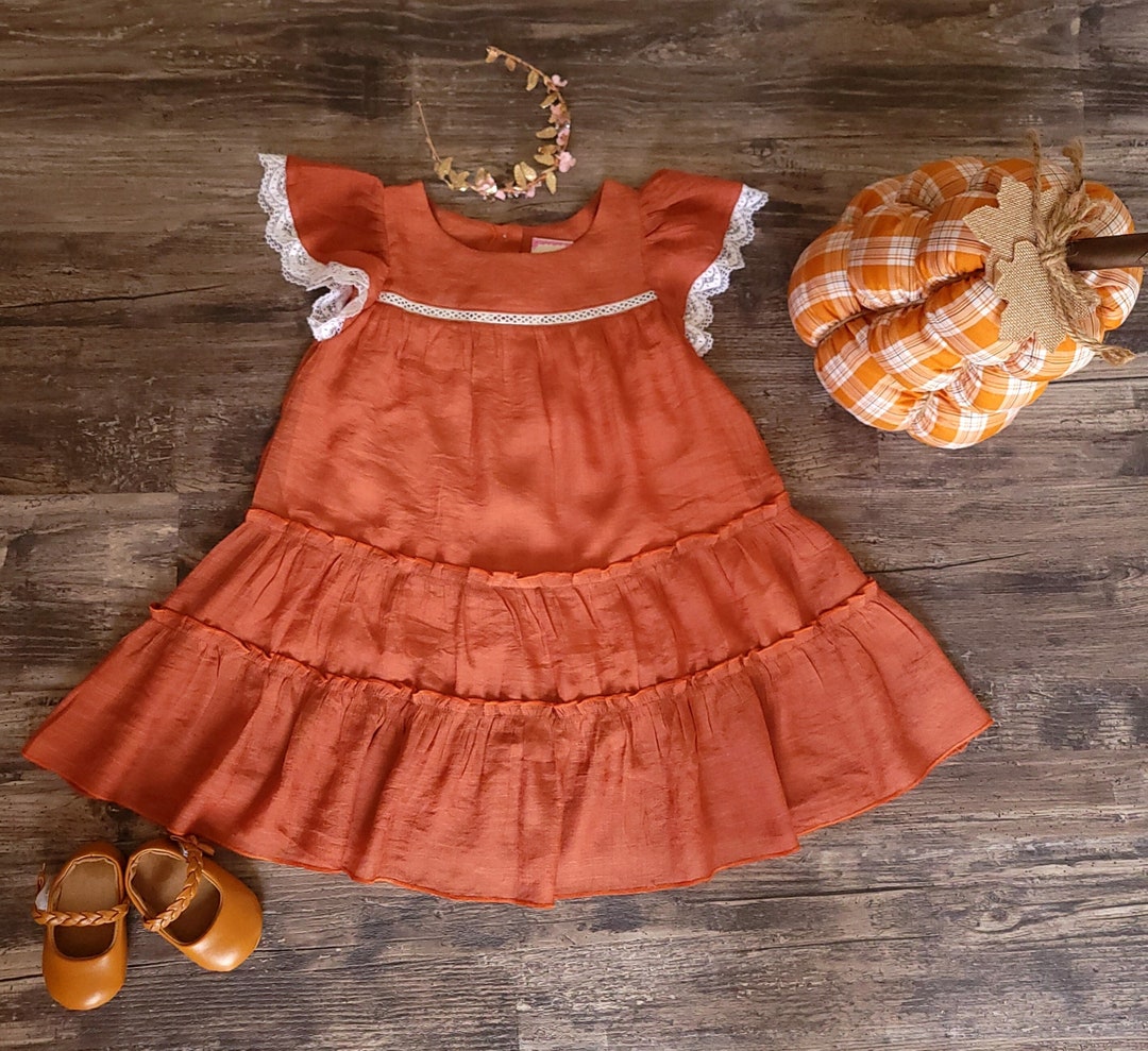 burnt orange cotton dress