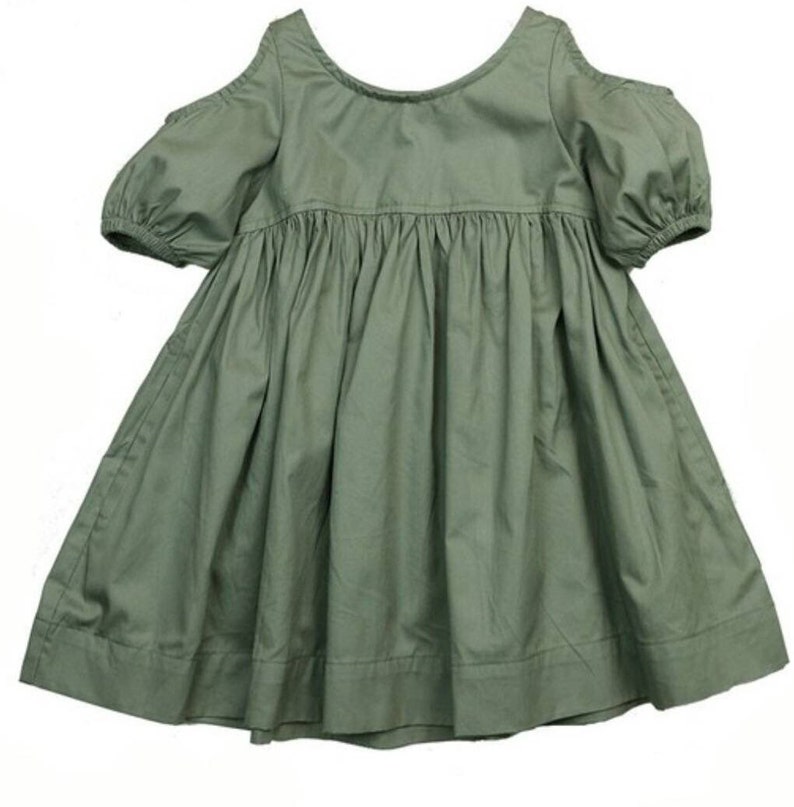 Girls Cold Shoulder Romantic Dress / Elegant Flower Girl Dress / Girls Vintage Inspired Cotton Dress / Toddlers Girls Portraits Dress. image 9