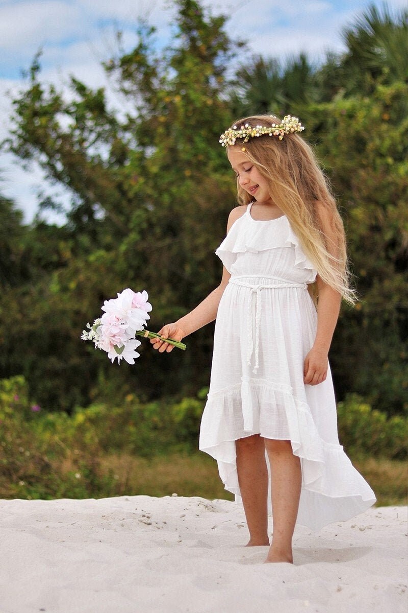 White Beach Flower Girl Dress / Girls ...