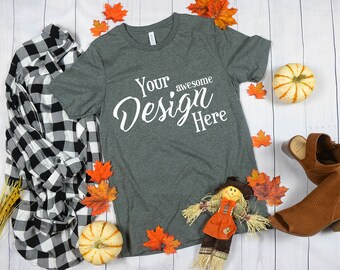Bella Canvas 3001 Cvc Heather Forest Fall Thanksgiving Shirt Etsy