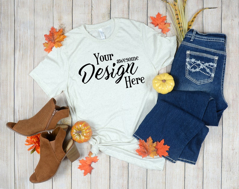 Download Bella Canvas 3413 Oatmeal Tri Fall Thanksgiving Shirt Mock ...
