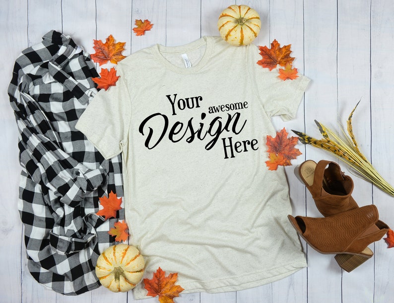 Download Bella Canvas 3413 Oatmeal Tri Fall Thanksgiving Shirt Mock ...