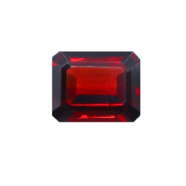 Cut and Polished AAA Red Garnet Emerald Cut