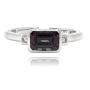 14KW Gold Alexandrite and Diamond Ring