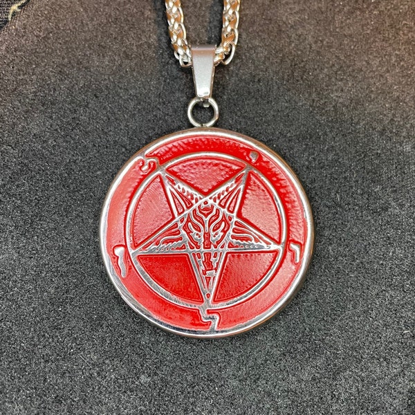Necklace Sigil of Baphomet Blk/Red V2 main image 1