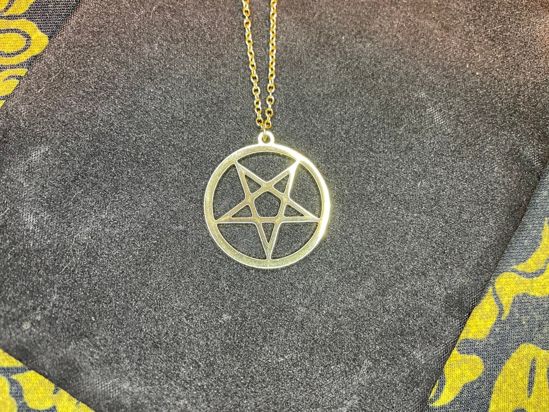 Pendentif Le Diable En Acier - Collier Occulte Tarot Satan Lucifer - Longueur 85 Cm, Réglable