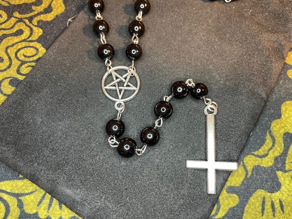Inverted Upside Down Cross Pentagram Earrings Jewelry Goth Death