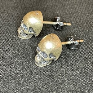 Sterling Silver Skull Earrings 925 Retro Biker Punk Punisher Terminator Skeleton Gothic Death Satanic Wiccan Pagan Druid Occult Jewelry Gift image 3