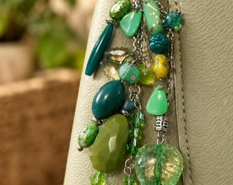 Green Green Green Purse Charm