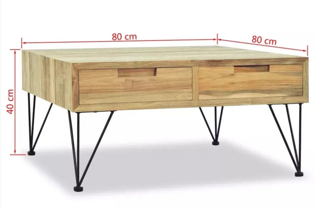 Table Basse Industriel/Scandinave en Teck