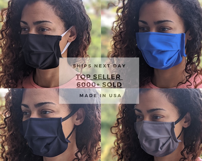 Two 2 PACK Face Mask W/ Nose Wire Reusable Face Mask Etsy