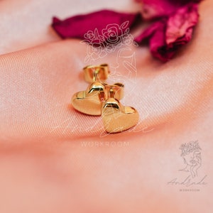 18K Gold Heart Earrings | Tiny Hearth Stud | Dainty Heart Studs | Classic Heart Earrings | Tiny Minimalist Heart Earrings | Valentines Gift