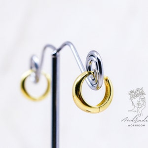18K Gold Hoop Earrings | Sterling Silver Dainty Hoops | Everyday Hoops  | Everyday Earrings | Anti Tarnish Hoops | Geometric Huggie Earrings