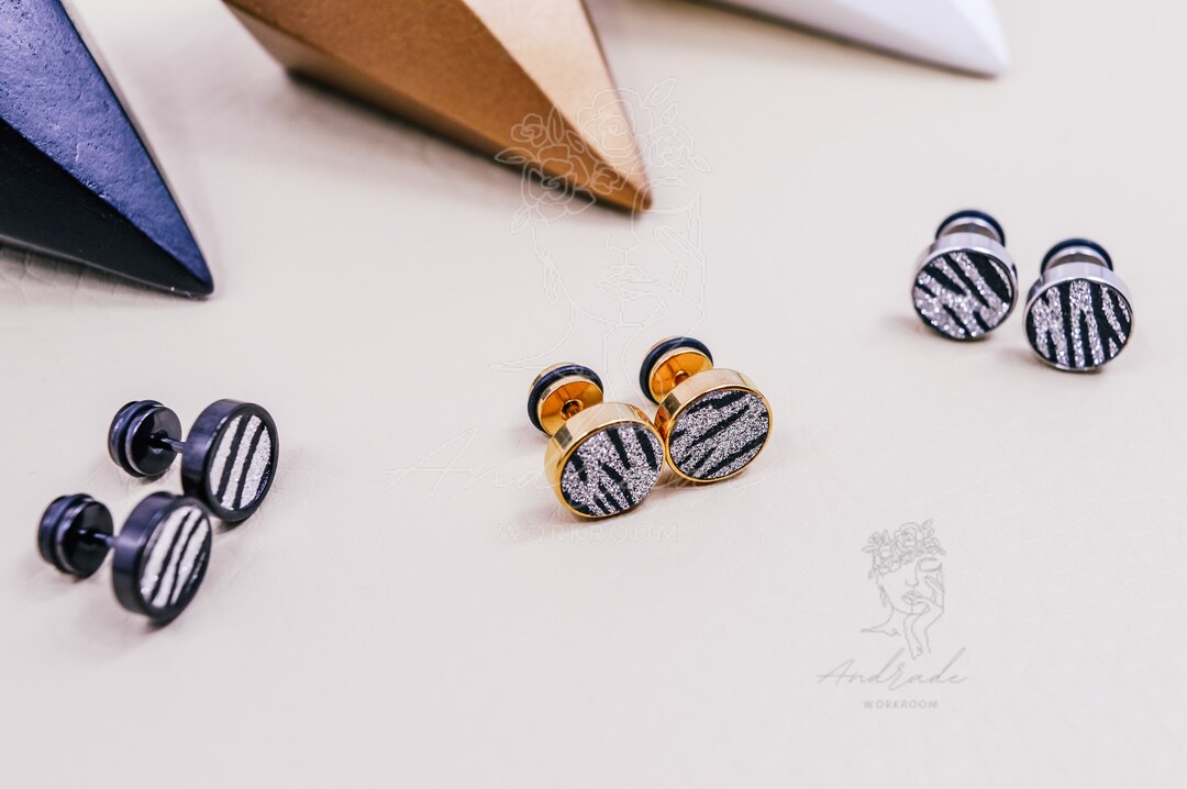 Mens Studs Men Earrings Gold Round Stud Earrings Cool Men Earring