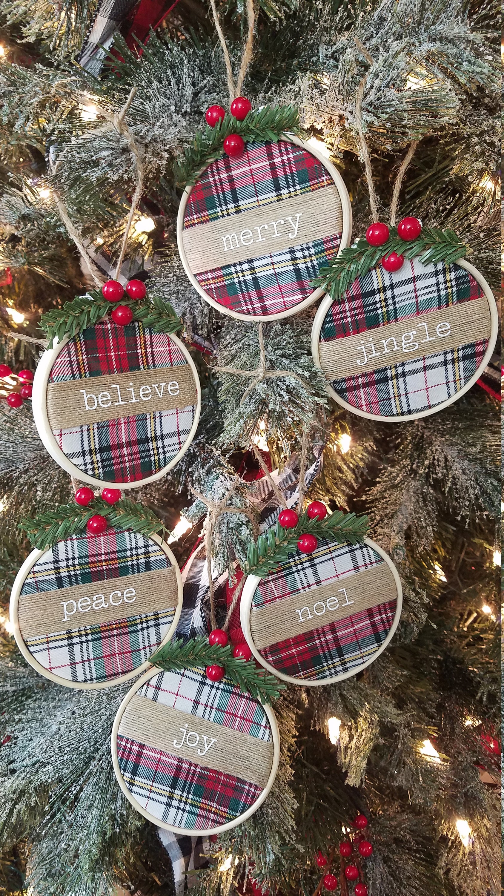 Tartan Plaid Christmas Ornaments 
