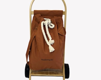 Bamboo Shopping Cart Trolley: Recycled Canvas Bag, Forever Wheels