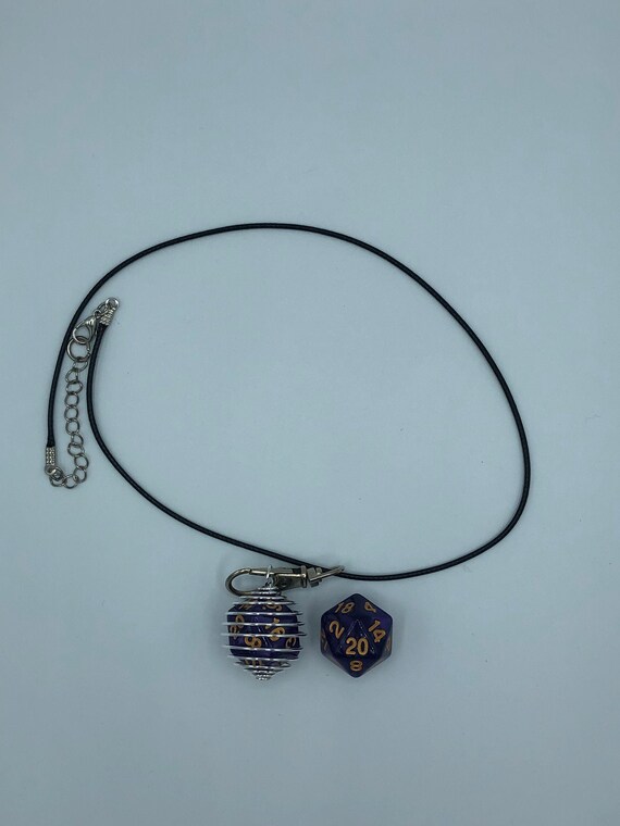 Polyhedral D20 Dice cage Necklace Dungeons & Dragons Etsy