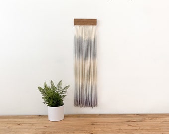 Pastel Ombre Dip Dyed Wall Hanging, Fiber Art, Wall Art, Home Decor, Yarn Tapestry