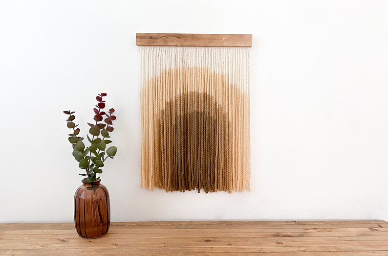 Yellow Golden Rainbow Wall Hanging, Fiber Art, Wall Art, Home Decor ...