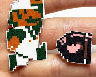 Pin, pin, Luigi, Bullet Bill, Super Mario Bros, vintage, video game, nes, nintendo, arcade, geek, retro, handmade, jewelry, jewel