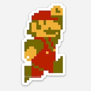 Adesivo de vinil, adesivo de vinil, Super Mario Bros, vintage, videogame, jogo, nes, nintendo, arcade, geek, retrô, ilustração, adesivo