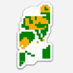 Vinyl-Aufkleber, Vinyl-Aufkleber, Luigi, Super Mario Bros, Vintage, Videospiel, Spiel, Nes, Nintendo, Arcade, Geek, Illustration, Aufkleber